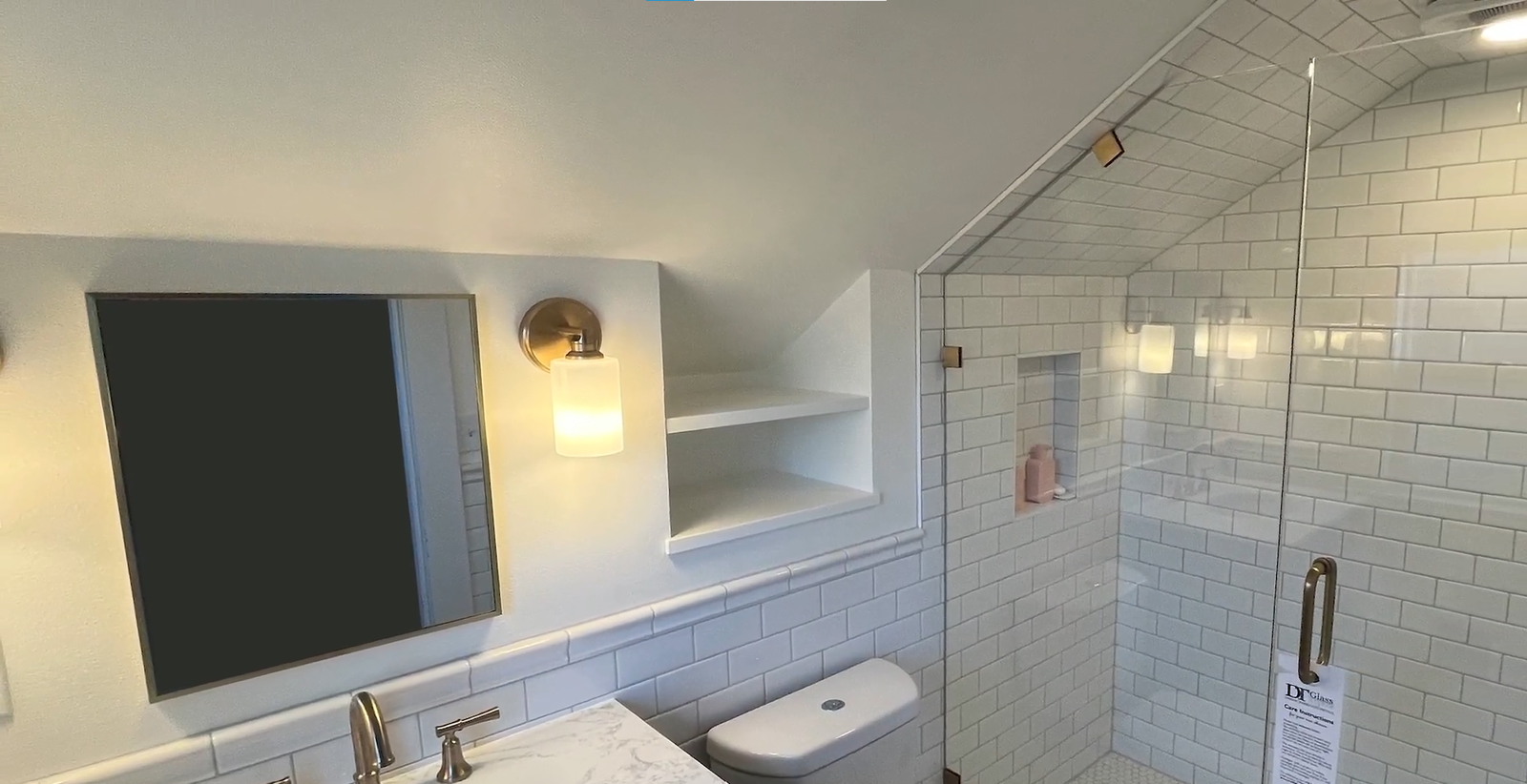 Finished tub to shower conversion with tile Marietta GA